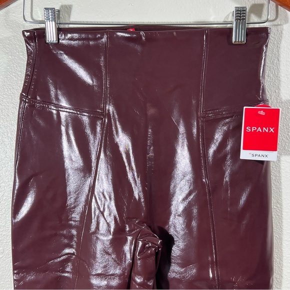 SPANX NWT Faux Patent Leather Hidden Contour Waistband Leggings Sizes S & M - Picture 11 of 15